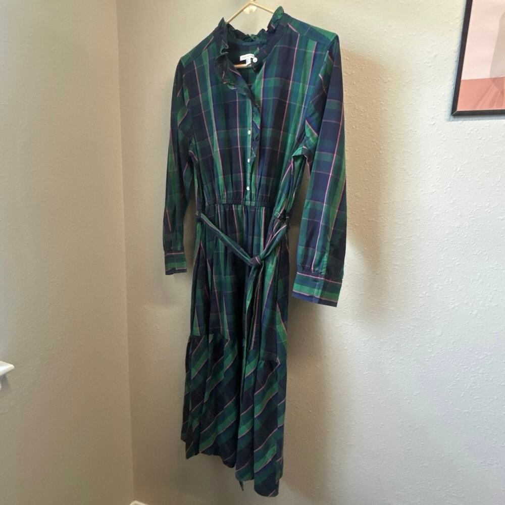 Free Assembly pink green plaid 100% cotton Dress Size Large